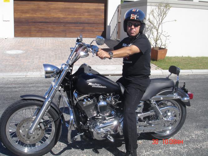 Nigel on his Harley Davidson  march 2007 cape town